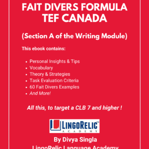 Ebook: Fait Divers Formula- TEF Canada Writing Task 1- BESTSELLER!